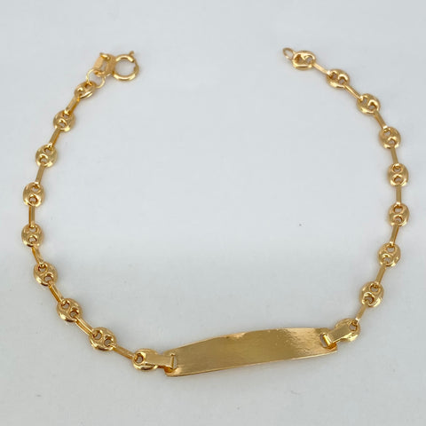 Pulso bebé Placa Semi Rectangular GC Oro amarillo 18k 1,83 Gr / 3 mm / 15,5 Cm