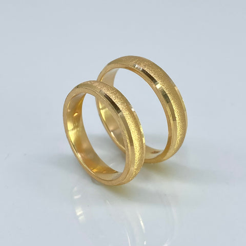 Anillo Argollas Centro Diamantado  POR FABRICACIÓN Oro amarillo 18k / Talla 7 / 10 Gr *