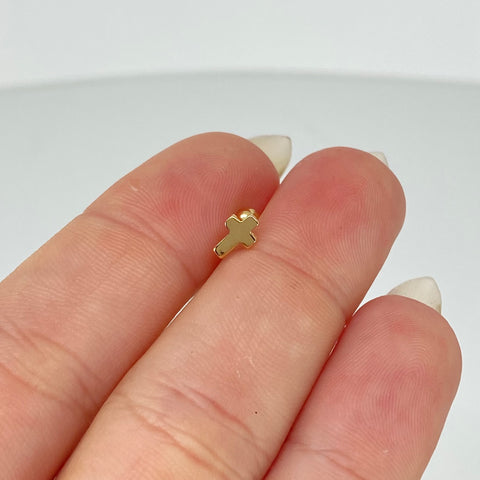 Piercing Cruz / Oro Amarillo 18k (Joya) / 0,3gr / 0.8cm / (Oreja)