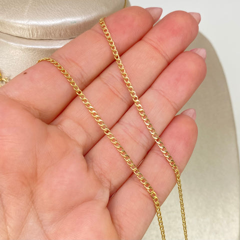 Cadena ● Cubana Oro amarillo 18k 1,76 Gr / 2 mm / 50 Cm *