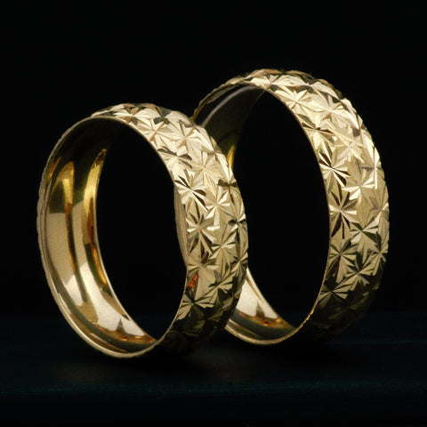 Anillo Argollas Diamantadas POR FABRICACIÓN Oro amarillo 18k / Talla 7 / 10 Gr *