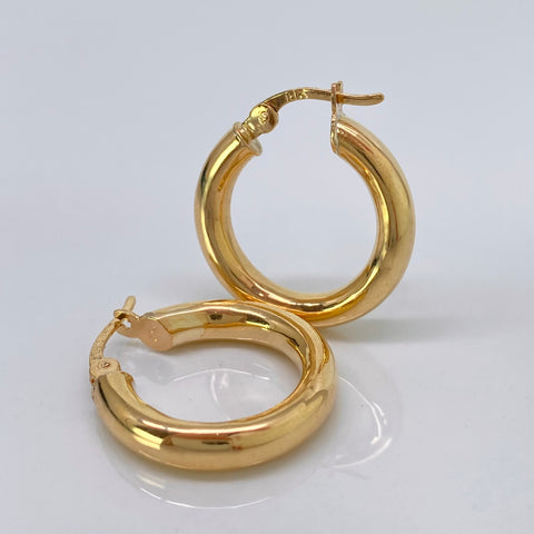 Candongas Lisas Redondas Oro amarillo 18k 3,33 Gr / 2,5 Cm  *