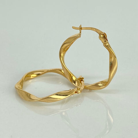 Candongas Melcochas Oro amarillo 18k 1,88 Gr / 2,6 Cm  *