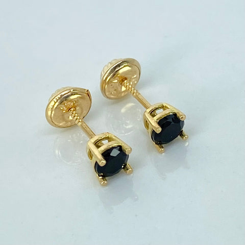 Topos Circon Negro Oro amarillo 18k 0,85 Gr / 4,1 mm