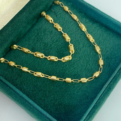 Cadena Cilindros Oro amarillo 18k 8,32 Gr / 3,3 mm / 61 Cm *