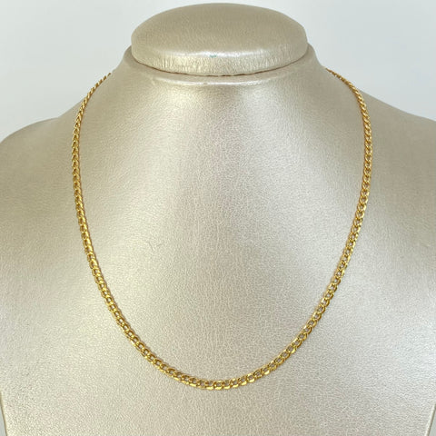 Cadena ● Cubana Oro amarillo 18k 3,18 Gr / 3 mm / 40 Cm
