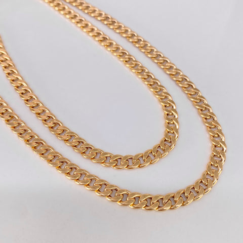 Cadena ● Cubana Oro amarillo 18k +1 / 6,8 Gr / 5,2 mm / 60 Cm *