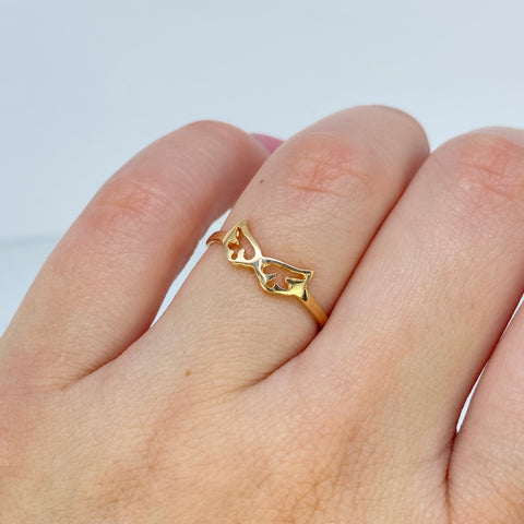 Anillo Alas Oro amarillo 18k / Talla 6 1/4 / 1 Gr †