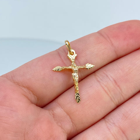 Dije Cruz Cristo Oro amarillo 18k 1,38 Gr / 2,6 Cm †