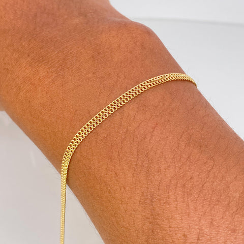 Pulso ● Sedusa Oro amarillo 18k +1 / 3,65 Gr / 5,2 mm / 21,8 Cm †
