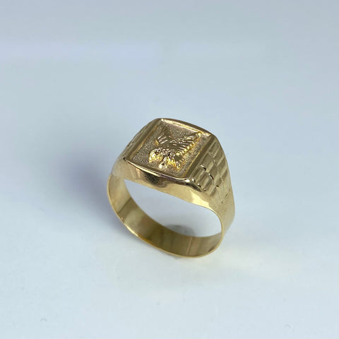 Anillo Aguila Oro amarillo 18k / Talla 9 1/4 / 3,48 Gr *