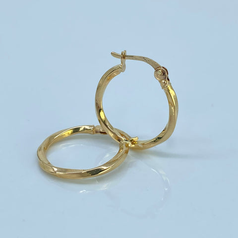 Candongas Melcochas Oro amarillo 18k 1,33 Gr / 2,1 Cm †