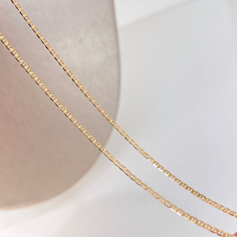 Cadena ● Escalera Plana Oro amarillo 18k 1,72 Gr / 1,3 mm / 45 Cm
