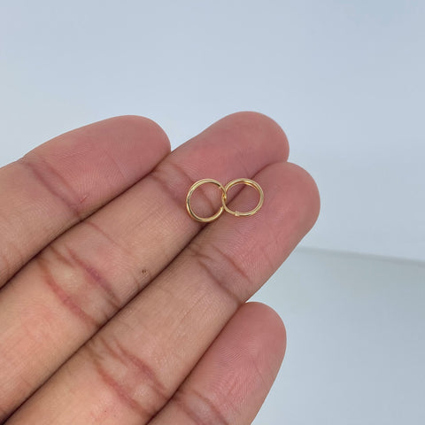 Candongas Imperdibles Lisas Oro amarillo 0,4 Gr / 0,9 Cm †
