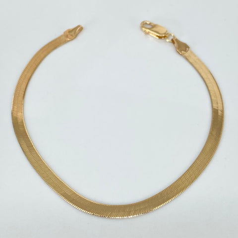Pulso ● Espejo Oro amarillo 18k +3 / 4,12 Gr / 3,8 mm / 19 Cm *