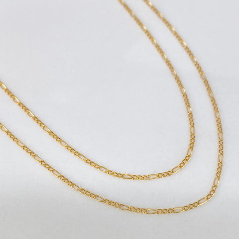 Cadena ● Tres Por Uno 3x1 Oro amarillo 18k 1,13 Gr / 1,2 mm / 50 Cm *