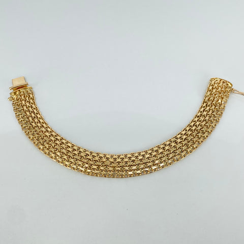 Pulso Chino Personalizado POR FABRICACION Oro amarillo 18k 27,89 Gr / 13,5 mm / 18,5 Cm *