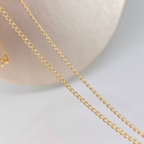 Set Cadena ● Cubana + Dije Dolar Oro amarillo 18k 2,35 Gr / 1,4 mm / 60 Cm