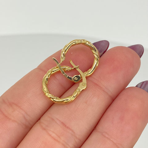 Candongas Melcochas Oro amarillo 18k 1,25 Gr / 1,8 Cm  *