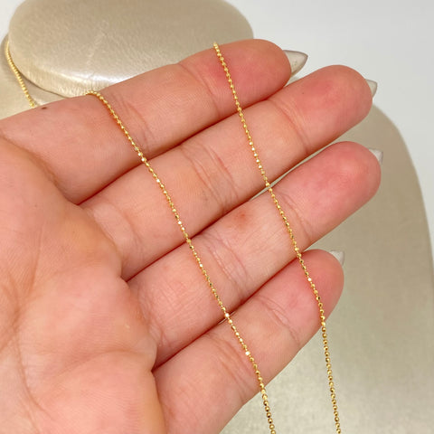 Cadena ● Mini Militar Oro amarillo 18k +3 / 1,85 Gr / 1 mm / 45 Cm *