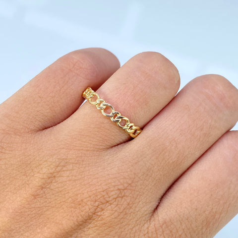 Anillo Cubano Oro amarillo 18k / Talla 8 / 2,04 Gr