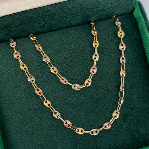 Cadena Baby GC Tres oros 18k 4,20 Gr / 3 mm / 46 Cm