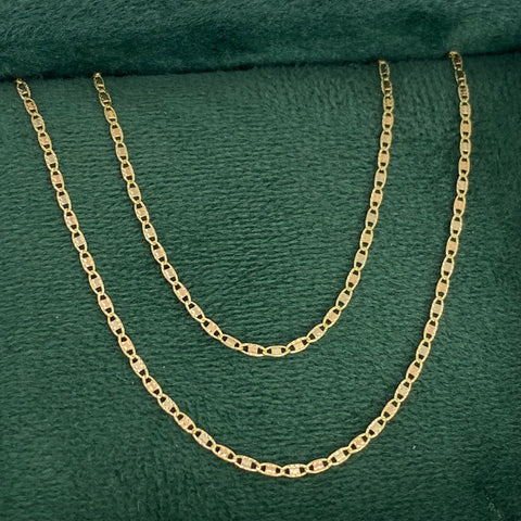 Cadena Escalera Plana Diamantada Tres oros 18k 1,79 Gr / 1,3 mm / 45 Cm *