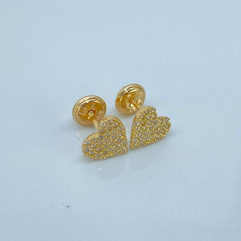 Topos Corazon Circones Blancos Oro amarillo 18k 1,25 Gr / 7,5 mm