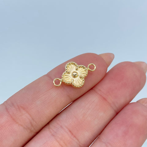 Herraje Trebol Troquelado Oro amarillo 18k 0,63 Gr / 1,6 Cm  *