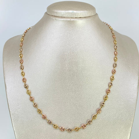 Cadena GC Diamantada Tres oros 18k 11,00 Gr / 4,5 mm / 53 Cm
