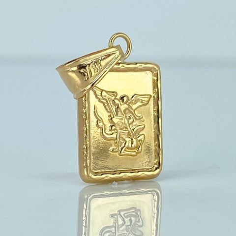 Dije Placa Rectangular San Miguel Arcangel Oro amarillo 0,95 Gr / 2,2 Cm