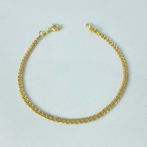Pulso ● Cubano Oro amarillo 18k +1 / 1,92 Gr / 2,8 mm / 19 Cm †