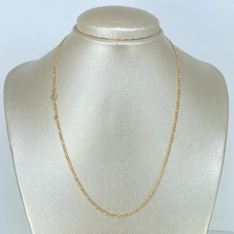 Cadena ● Tres Por Uno 3x1 Oro amarillo 18k +1 / 1,35 Gr / 1,8 mm / 45 Cm †