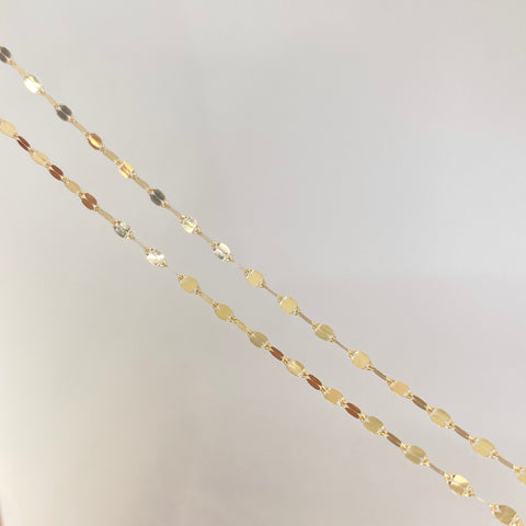 Cadena ● Flor Espejo Oro amarillo 18k +2 / 1,04 Gr / 1,5 mm / 50 Cm *