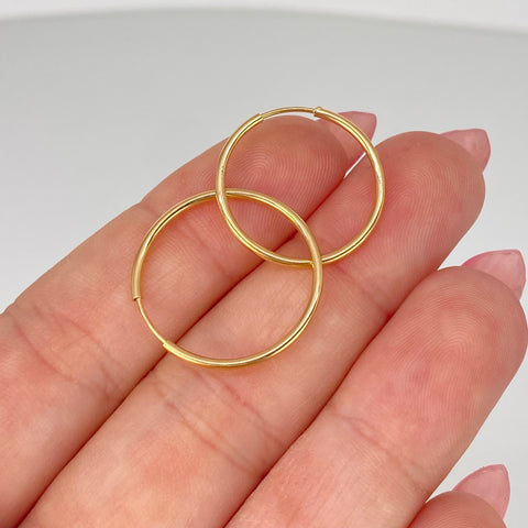 Candongas Imperdibles Oro amarillo 18k 1,1 Gr / 2 Cm *