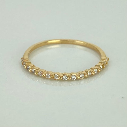 Anillo Churumbela Circones Blancos Oro amarillo 18k / Talla 6 3/4 / 1,05 Gr †
