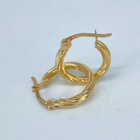 Candongas Entorchadas Oro amarillo 1,12 Gr / 1,7 Cm †