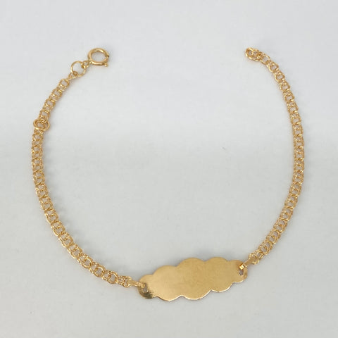 Pulso bebé Placa Nube Aro Seguido Oro amarillo 18k 1,31 Gr / 2,2 mm / 15 Cm *