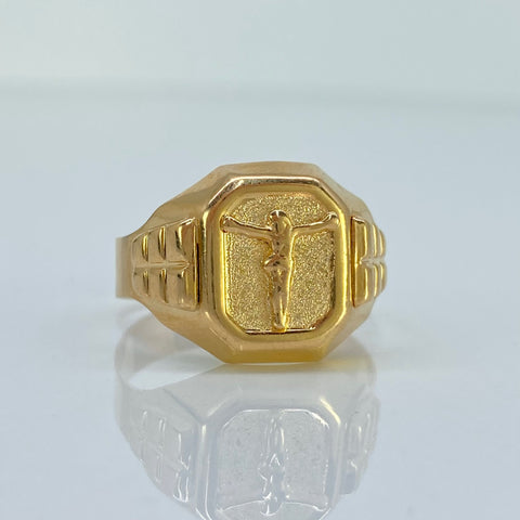 Anillo Cruz Cristo Oro amarillo 18k / Talla 10 3/4 / 4,50 Gr