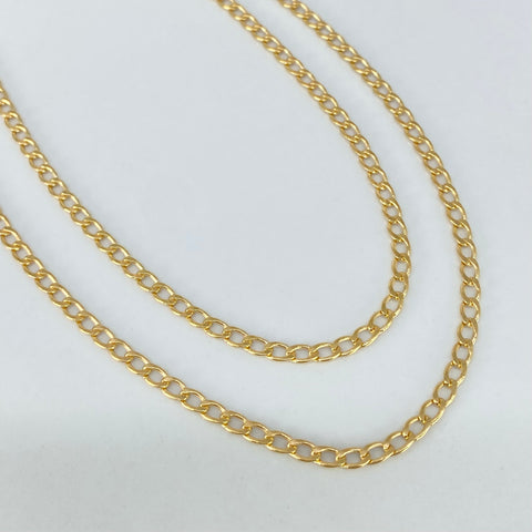 Cadena ● Cubana Oro amarillo 18k 3,08 Gr / 2,4 mm / 60 Cm *