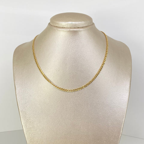 Cadena ● Cubana Oro amarillo 18k 3,28 Gr / 3,2 mm / 40 Cm *