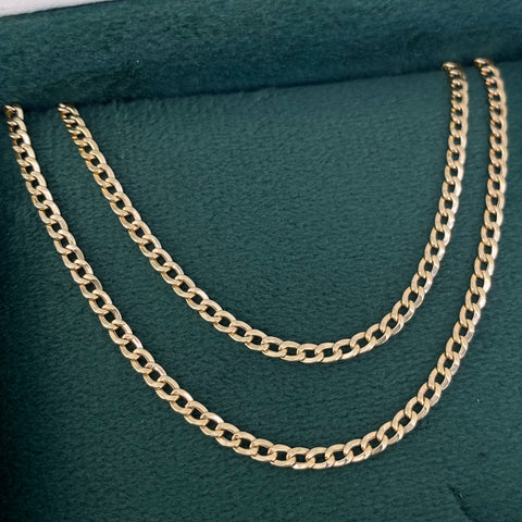 Cadena ● Cubana Oro amarillo 18k 3,15 Gr / 2,5 mm / 45 Cm *