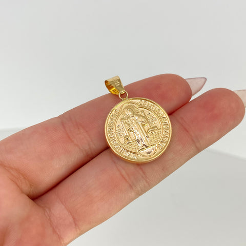 Dije San Benito Oro amarillo 18k 2,27 Gr / 3,3 Cm