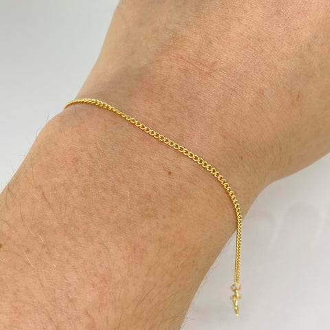 Pulso ● Cubano Oro amarillo 18k +1 / 0,82 Gr / 1,4 mm / 19 Cm *