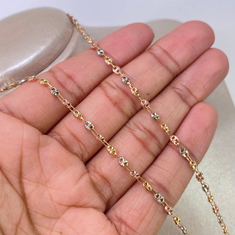 Cadena GC Diamantado Tres oros 5,63 Gr / 3,3 mm / 45 Cm
