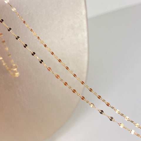 Set Cadena ● Crispeta + Dije Corazon Oro amarillo 18k 1,1 Gr / 1,5 mm / 50 Cm *