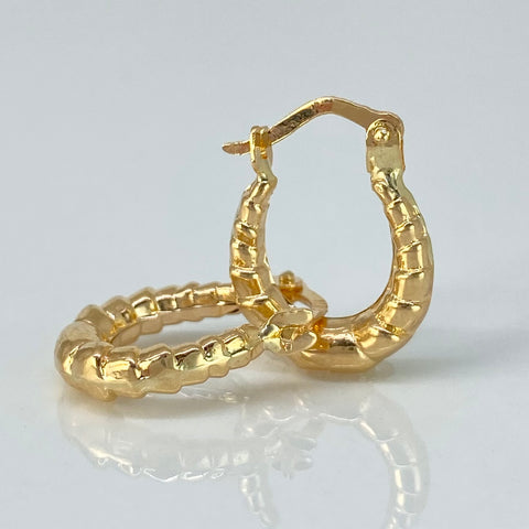 Candongas Texturizadas Oro amarillo 18k 1,12 Gr / 1,5 Cm *