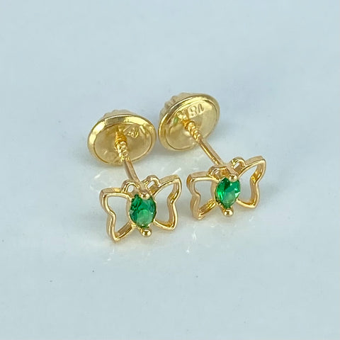Topos Mariposa Circon Verde Oro amarillo 0,68 Gr / 6,6 mm