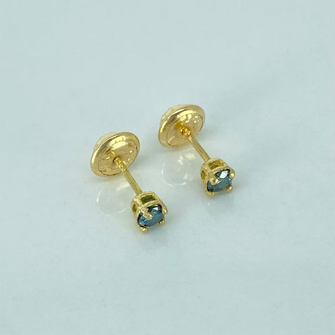 Topos Diamantes Azules 20Pts Oro amarillo 18k 0,6 Gr / 3 mm  *