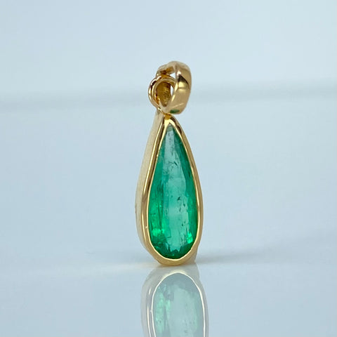 Dije Lagrima Esmeralda 88PTS Oro amarillo 0,85 Gr / 1,8 Cm *